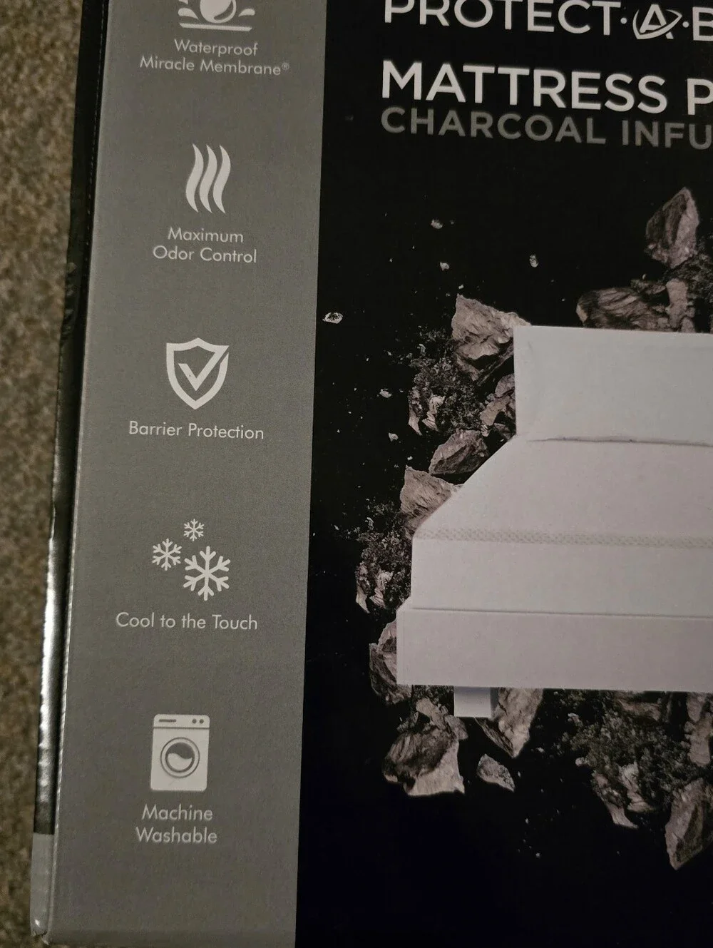 Mattress protector charcoal infused Queen new